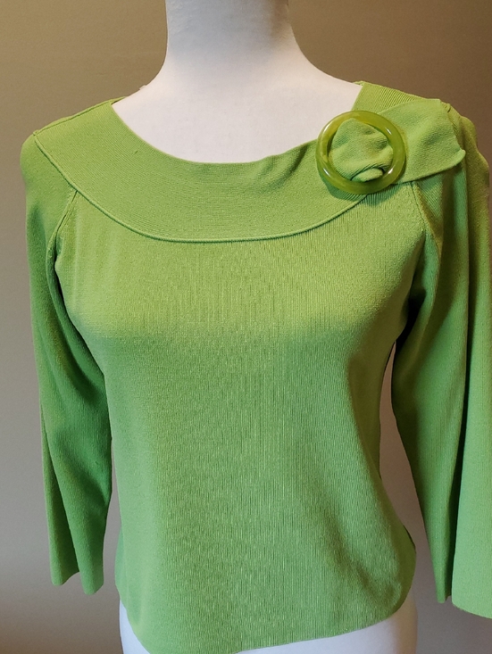 Rafaella Tops - Rafaella Lime Green Knit Top